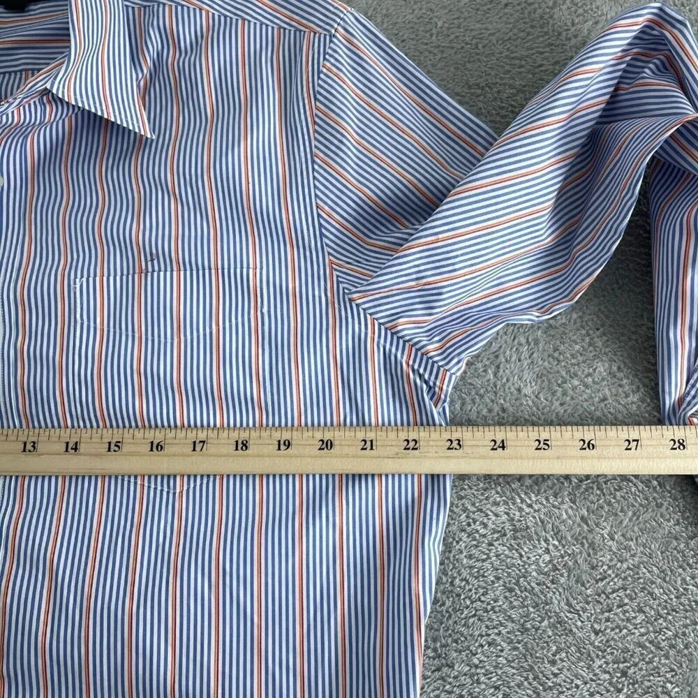 Banana Republic Mens Non-Iron Slim Fit Striped Dress Shirt Size L 0897